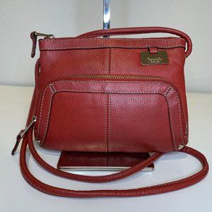 TIGNANELLO Crossbody RED Genuine Leather Purse Bag with Built-in Wallet
